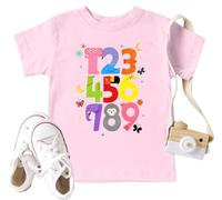 VVNTY Number Day T Shirt Kids Maths T Shirts for Children Numeracy Day Short Sleeve Top 4-8 Years (Pink1,120)