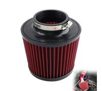 VVORHSBELL 3"Cool Air Filter,76mm High Flow Round Tapered Cone Closed-Top Cool Air Filter Cleaner Compatible with car and Motorcycle (RED)