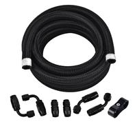 VVORHSBELL AN6 Fuel Hose10FT/3M Tainless Steel Nylon Braided Rubber Fuel Line Fuel Pipe with Most Motorbikes & Cars Using AN6 Connections (Fuel, Oil, Coolant, Hydraulic, Air Systems)