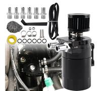 VVORHSBELL Universal Oil Catch Can,300ml Aluminum Oil Catch Breather Can, Oil Separator Reservoir Tank with Filter for PCV Systems Not Fitted(Black)
