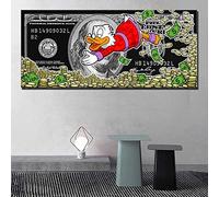 VVSUN Dollars Money Duck Poster Alec Monopolies Graffiti Paintings On Canvas Modern Art Decorative Wall Pictures Home Decoration,50x100cm(no frame)