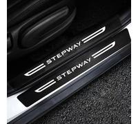 vvvyfx 4Pcs Car Door Sill Protector for Dacia Sandero Stepway,Carbon Fiber Car Door Sill Protectors,Door Sill Plate Protectorsfor Car,Welcome Pedal Protector Cover