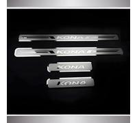 vvvyfx 4Pcs Car Door Sill Protector for Kona II 2024 2023, Car Outer Door Sill Protector Kick Plates,Scuff Plate Stainless Steel Stickers Accessories