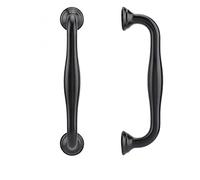 VVW&LIU Black Door Handle Antique Rustic Style Aluminum Alloy Cabinet Door Handle Gate Pull with Screws for Home Door Hardware,Size 1