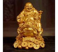 VVW&LIU Laughing Feng Shui Buddha Wealth Toad Jin Chan Chu Money Luck Prosperity 4.5x7.2cm,Gold