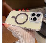 VVW&LIU Transparent Bling Glitter Gradient Color Magnetic For Case for iPhone 14 11 12 13 15 Pro Max Plus Shockproof Cover,brown,For iPhone 11