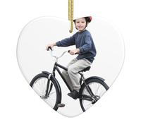 VVXBHGR A boy who loves sports Prints Christmas Ceramic Love Pendant with gold wire rope for easy hanging Decoration