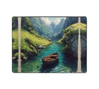 VVXBHGR Anti-slip floor mat carpet 63x48in Boats in the Valley Prints good water absorption suitable for kitchen, bathroom and living room