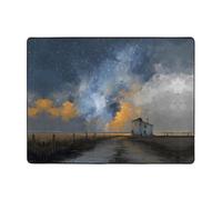 VVXBHGR Anti-slip floor mat carpet 63x48in Countryside under the stars Prints good water absorption suitable for kitchen, bathroom and living room