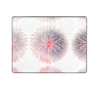 VVXBHGR Anti-slip floor mat carpet 63x48in Fireworks blooming in the night sky Prints good water absorption suitable for kitchen, bathroom and living room