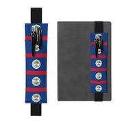 VVXBHGR Black Belize Flag Prints PVC Leather Pencil case Bookmark 2-in-1 Anti Slip Storage Essential for Travel Accounts