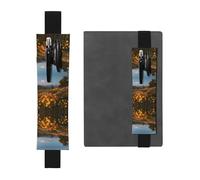 VVXBHGR Black Chrysanthemums on The Prairie Prints PVC Leather Pencil case Bookmark 2-in-1 Anti Slip Storage Essential for Travel Accounts