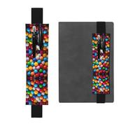 VVXBHGR Black Colored Sugar Balls Prints PVC Leather Pencil case Bookmark 2-in-1 Anti Slip Storage Essential for Travel Accounts