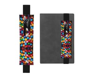 VVXBHGR Black Colored Sugar Balls Prints PVC Leather Pencil case Bookmark 2-in-1 Anti Slip Storage Essential for Travel Accounts