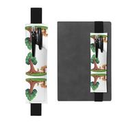 VVXBHGR Black Curious Little Squirrel Prints PVC Leather Pencil case Bookmark 2-in-1 Anti Slip Storage Essential for Travel Accounts