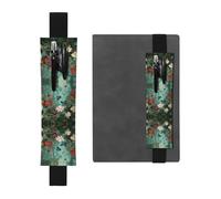 VVXBHGR Black Flowers in The Rainforest Prints PVC Leather Pencil case Bookmark 2-in-1 Anti Slip Storage Essential for Travel Accounts