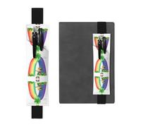 VVXBHGR Black Light up The Rainbow Prints PVC Leather Pencil case Bookmark 2-in-1 Anti Slip Storage Essential for Travel Accounts