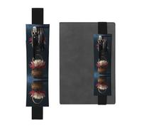 VVXBHGR Black Lotus Flower Basket Prints PVC Leather Pencil case Bookmark 2-in-1 Anti Slip Storage Essential for Travel Accounts