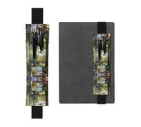 VVXBHGR Black Painting Board Next to The Stream Prints PVC Leather Pencil case Bookmark 2-in-1 Anti Slip Storage Essential for Travel Accounts