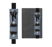 VVXBHGR Black Panda in The tire Prints PVC Leather Pencil case Bookmark 2-in-1 Anti Slip Storage Essential for Travel Accounts