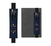 VVXBHGR Black Pig in The Starry Sky Prints PVC Leather Pencil case Bookmark 2-in-1 Anti Slip Storage Essential for Travel Accounts