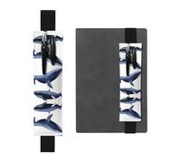 VVXBHGR Black Polar ice Whale Prints PVC Leather Pencil case Bookmark 2-in-1 Anti Slip Storage Essential for Travel Accounts