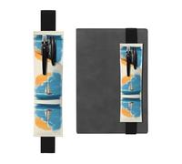 VVXBHGR Black Sailing Under The Sky Prints PVC Leather Pencil case Bookmark 2-in-1 Anti Slip Storage Essential for Travel Accounts