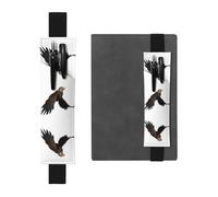 VVXBHGR Black Soaring Eagle Prints PVC Leather Pencil case Bookmark 2-in-1 Anti Slip Storage Essential for Travel Accounts