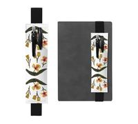 VVXBHGR Black Strange Flowers Prints PVC Leather Pencil case Bookmark 2-in-1 Anti Slip Storage Essential for Travel Accounts