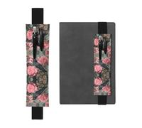 VVXBHGR Black The Raven in The Rose Prints PVC Leather Pencil case Bookmark 2-in-1 Anti Slip Storage Essential for Travel Accounts