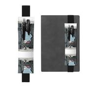 VVXBHGR Black Urban Architecture Prints PVC Leather Pencil case Bookmark 2-in-1 Anti Slip Storage Essential for Travel Accounts