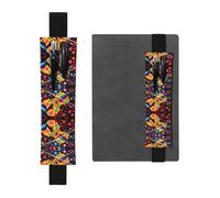 VVXBHGR Black Violin Background Prints PVC Leather Pencil case Bookmark 2-in-1 Anti Slip Storage Essential for Travel Accounts