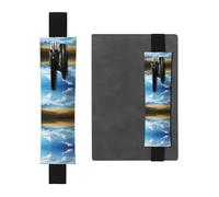 VVXBHGR Black Wide Open Prairie. Prints PVC Leather Pencil case Bookmark 2-in-1 Anti Slip Storage Essential for Travel Accounts