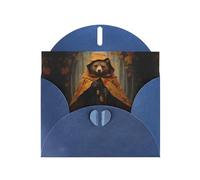 VVXBHGR Blue Holiday greeting check blank card and pearl beautiful blank note block A little bear in a cloak prints