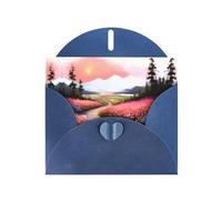 VVXBHGR Blue Holiday greeting check blank card and pearl beautiful blank note block A path full of flowers prints