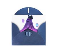 VVXBHGR Blue Holiday greeting check blank card and pearl beautiful blank note block Black cat in a cloak prints