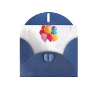 VVXBHGR Blue Holiday greeting check blank card and pearl beautiful blank note block Dream balloon prints
