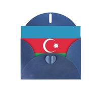VVXBHGR Blue Holiday greeting check blank card and pearl beautiful blank note block Flag of Azerbaijan prints