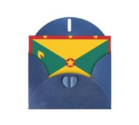 VVXBHGR Blue Holiday greeting check blank card and pearl beautiful blank note block Flag of Grenada prints