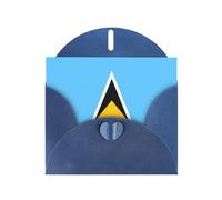 VVXBHGR Blue Holiday greeting check blank card and pearl beautiful blank note block Flag of Saint Lucia prints