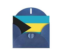 VVXBHGR Blue Holiday greeting check blank card and pearl beautiful blank note block Flag of the Bahamas prints