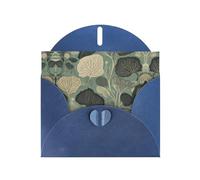 VVXBHGR Blue Holiday greeting check blank card and pearl beautiful blank note block Ginkgo Leaf prints