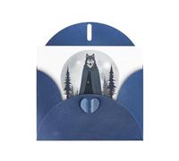 VVXBHGR Blue Holiday greeting check blank card and pearl beautiful blank note block Moon leader prints