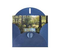 VVXBHGR Blue Holiday greeting check blank card and pearl beautiful blank note block Painting board next to the stream prints