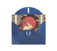 VVXBHGR Blue Holiday greeting check blank card and pearl beautiful blank note block Resurrection Animal Hole prints