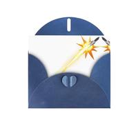 VVXBHGR Blue Holiday greeting check blank card and pearl beautiful blank note block Rocket launch countdown prints