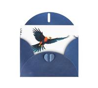 VVXBHGR Blue Holiday greeting check blank card and pearl beautiful blank note block Summit Hawk Silhouette prints