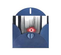 VVXBHGR Blue Holiday greeting check blank card and pearl beautiful blank note block The Eye of Terror in the Forest prints