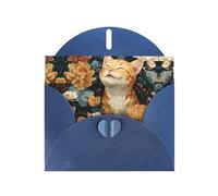 VVXBHGR Blue Holiday greeting check blank card and pearl beautiful blank note block The little mouse I adore prints