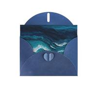 VVXBHGR Blue Holiday greeting check blank card and pearl beautiful blank note block The ocean with distinct layers prints